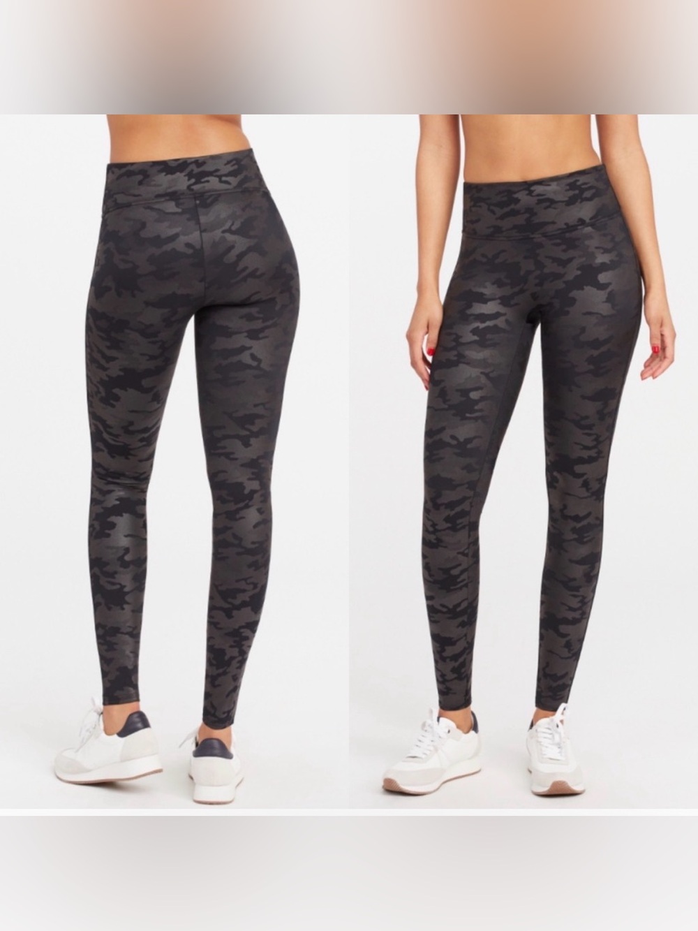SPANX Faux Leather Camo Leggings